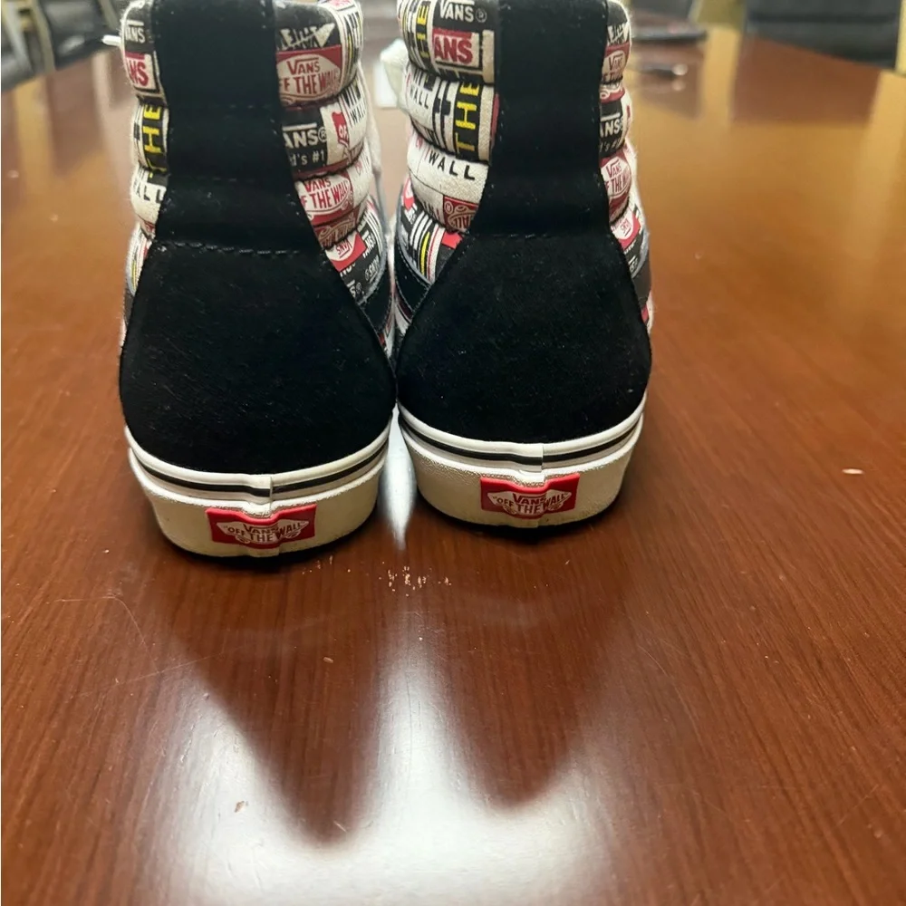 Vans Kids High-Top Sneakers - Black, White, and Red